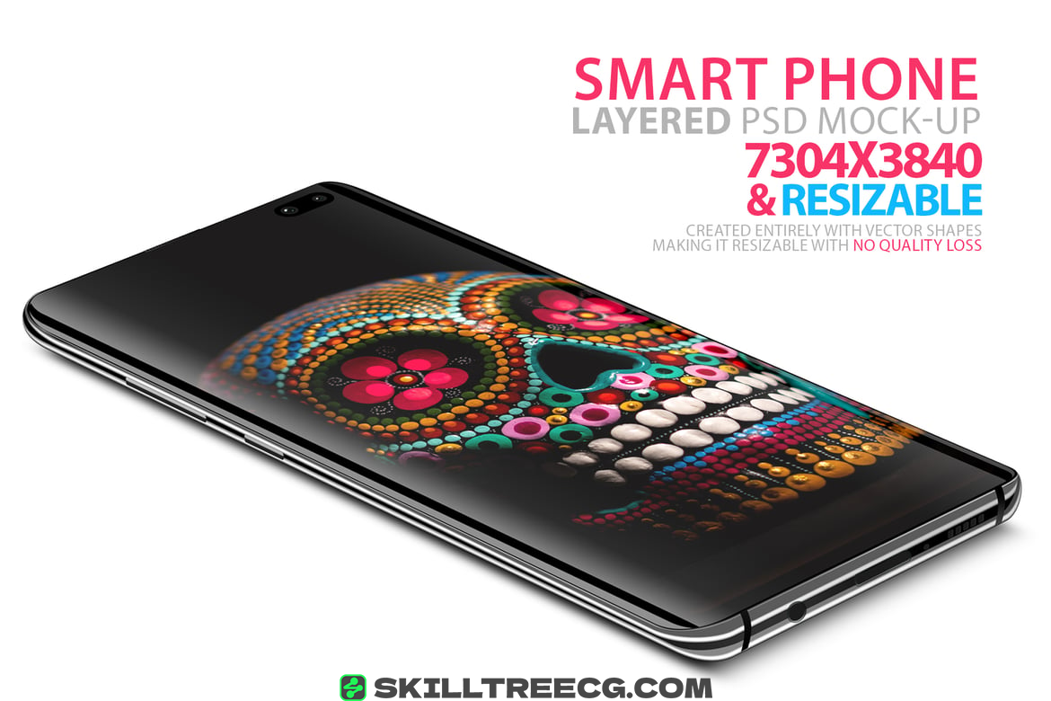 Galaxy S10 Layered Vector Smartphone PSD Mock-Ups（812601）-技能树